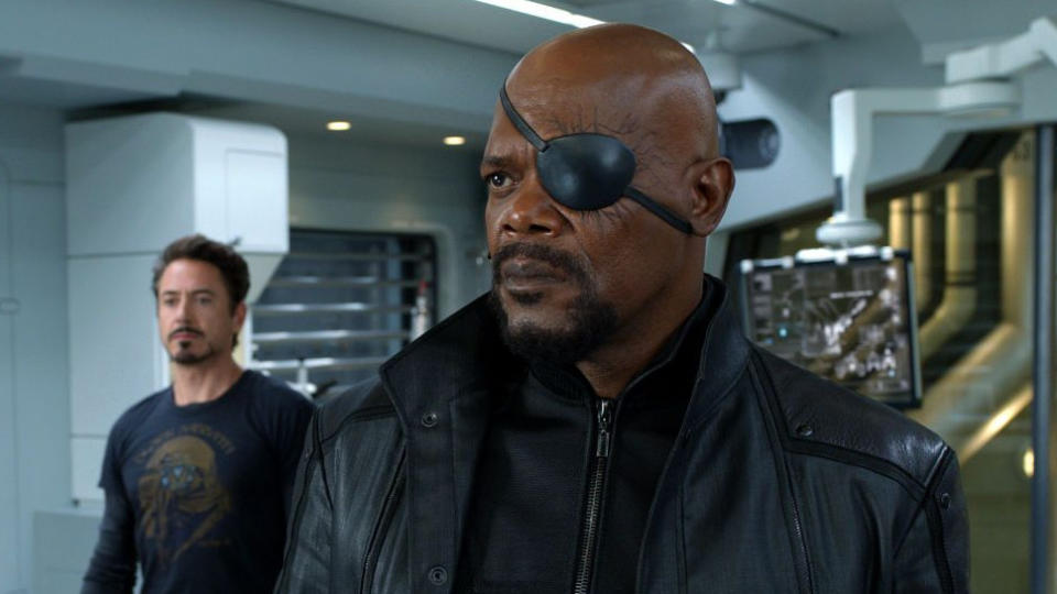 Samuel L. Jackson as Nick Fury in 'The Avengers'. (Credit: Disney/Marvel)