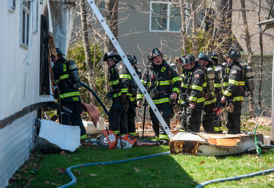 Marlborough firefighters quickly extinguished a structure fire at 30 J.P. Ave. at Carl Ave., within the Post Road Mobile Home Park off Route 20, April 23, 2024.