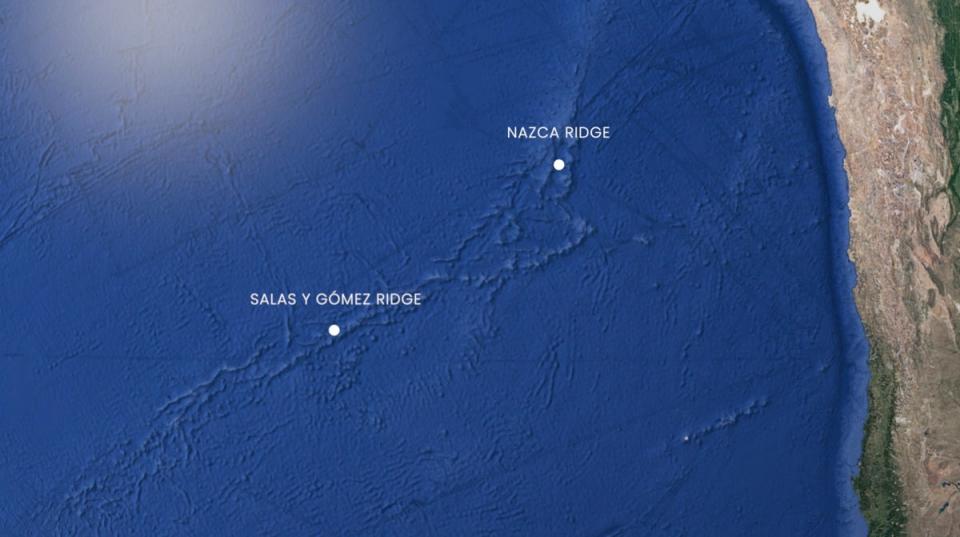 The Salas y Gómez Ridge off the coast of Chile where the species were discovered (Schmidt Ocean Institute)