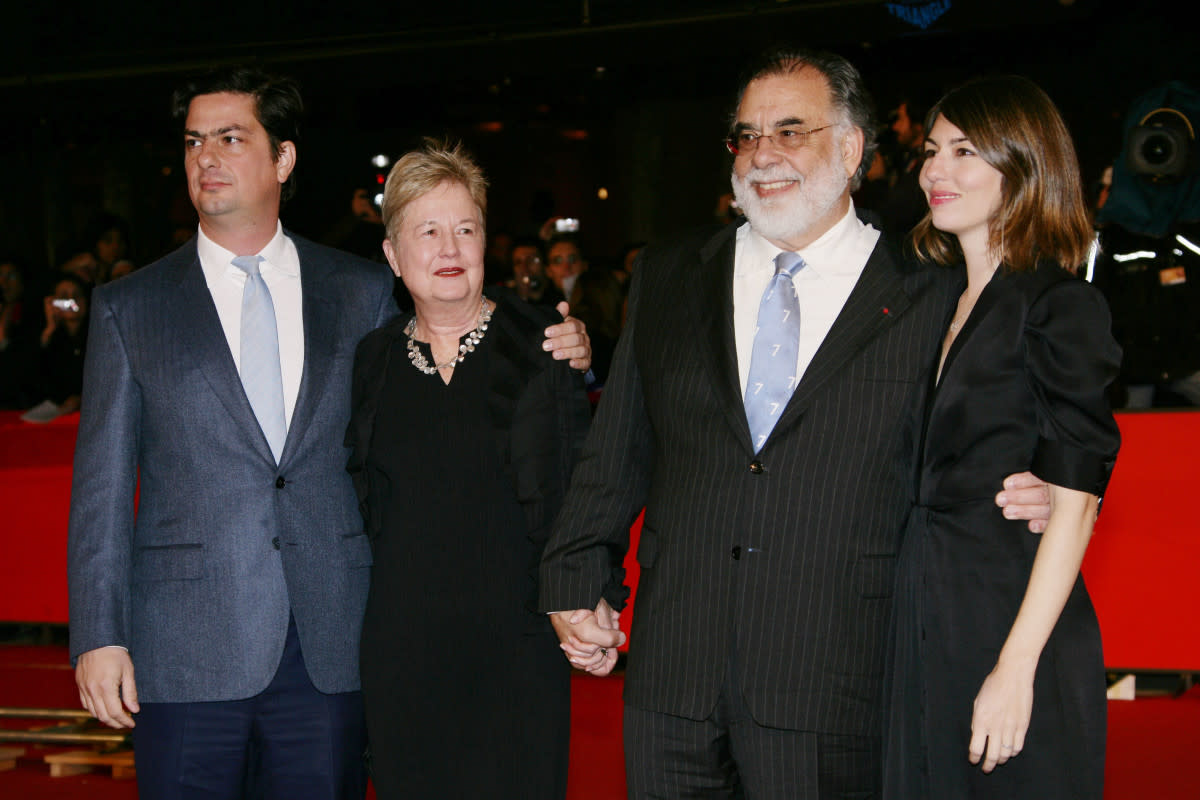 Roman Coppola, Eleanor Coppola, Francis Ford Coppola and Sofia Coppola<p>Stephane Cardinale/Corbis via Getty Image</p>