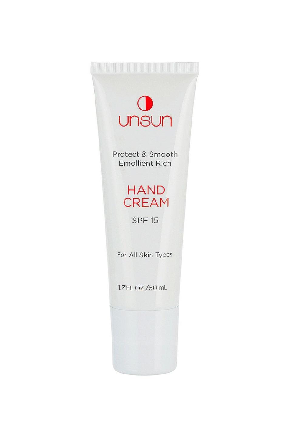 11) Unsun Emollient Rich Hand Cream SPF 15