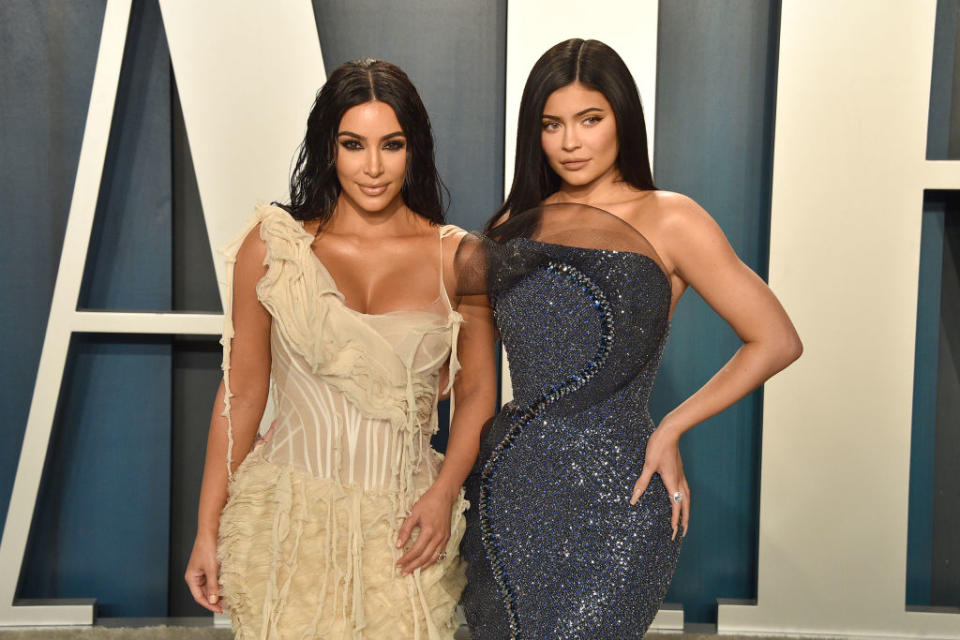 Sisters Kim Kardashian and Kylie Jenner are both mothers and aunts. (Photo: David Crotty/Patrick McMullan via Getty Images)