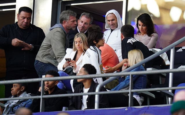 Zinedine Zidane, top row, in attendance