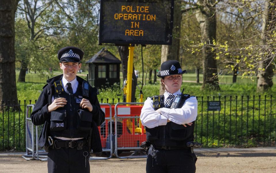 Police maintained a presence in the park on Thursday - Mark Thomas/Shutterstock