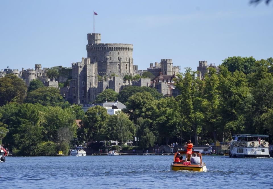 People on a boat on the River Thames in Windsor (Steve Parsons/PA) (PA Wire)