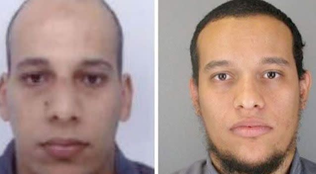 Brothers Cherif and Said Kouachi are suspected of carrying out the Charlie Hebdo massacre and were killed by police after they took a hostage at a printing works last week in Paris. Photo: 7News