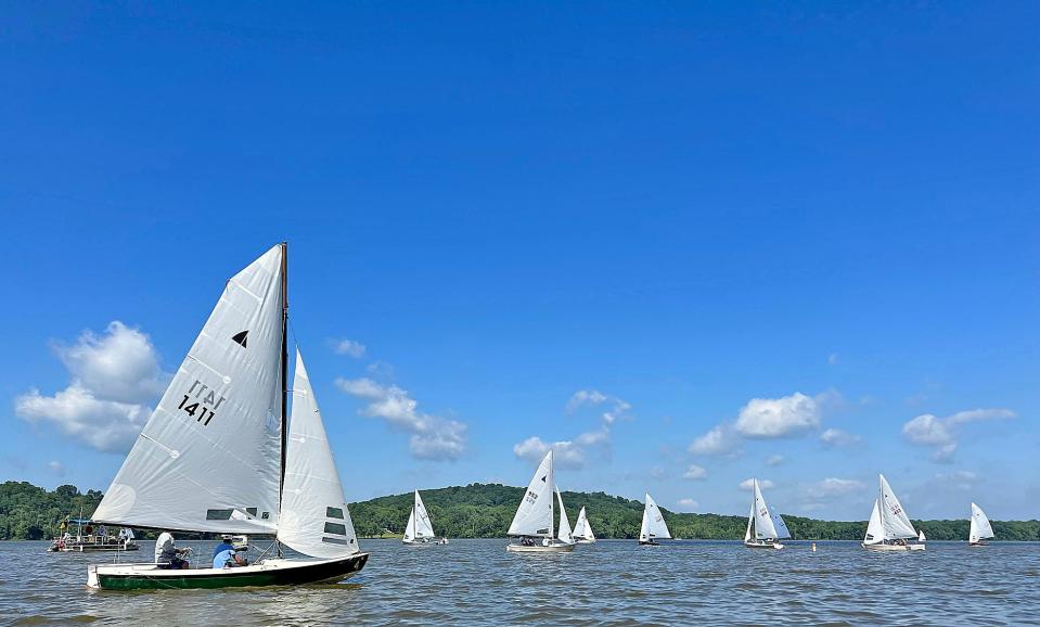Competitors from Ohio, Michigan, Indiana, and Washington DC competed in the Interlake Sailing Class Association National’s Regatta at Charles Mill Lake.