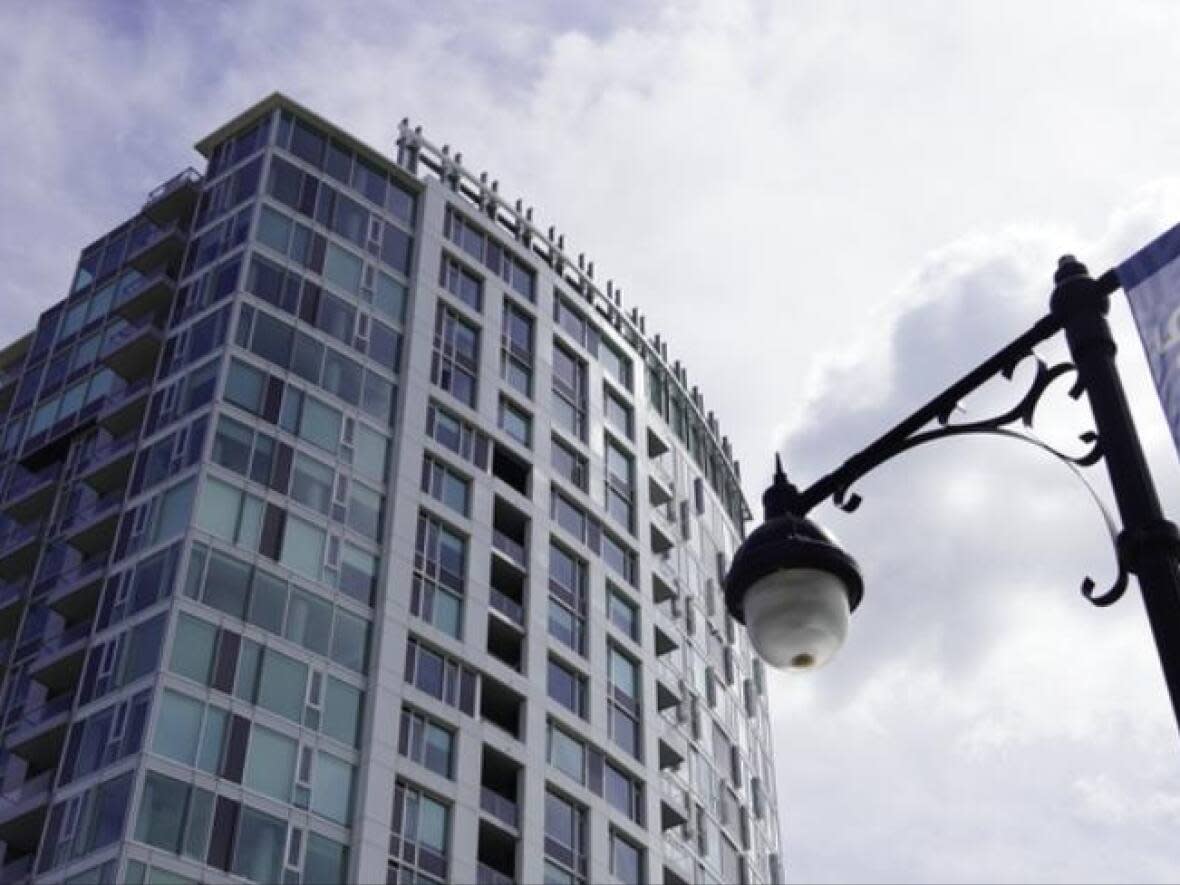 A condo at Lansdowne Park in 2021. A new bylaw given a green light Thursday by Ottawa's planning committee would see the amount of parkland set aside for highrise towers — or the amount of money set aside in lieu — hiked from 10 per cent to 25 per cent. (Hugo Belanger/Radio-Canada - image credit)