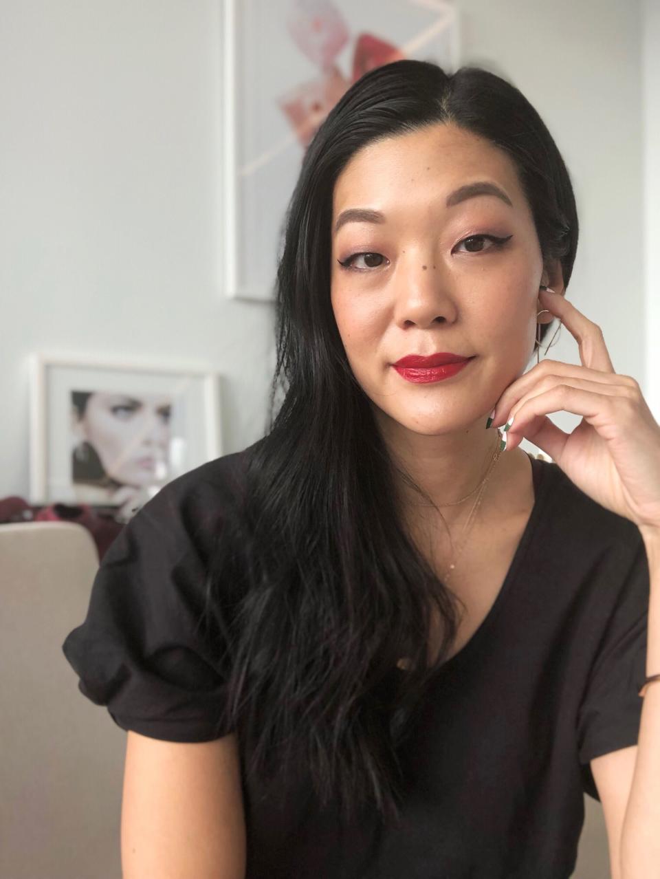 Allure editor in chief, Michelle Lee, wears Broadway, a cool, blue-based cherry. "It's a great red for the fall/winter months."