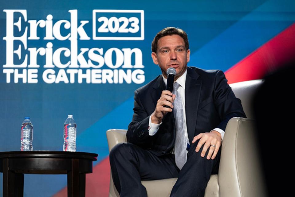 Florida Governor Ron DeSantis speaks at an event hosted by Conservative radio host Erick Erickson (Getty Images)
