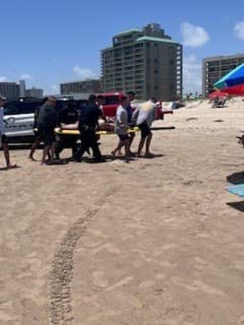 Border Patrol Laredo Sector officers helped a shark attack victim on South Padre Beach on July 4 (US Border Patrol Laredo Sector)