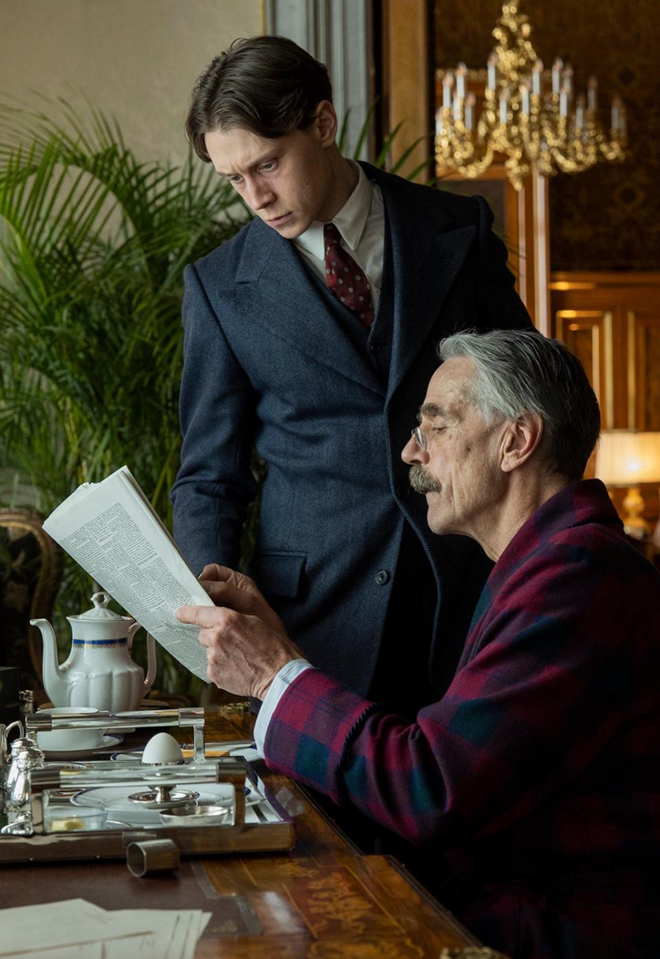 Hugh Legat (George MacKay) lends Chamberlain the benefit of his Oxford learning (Frederic Batier/Netflix)