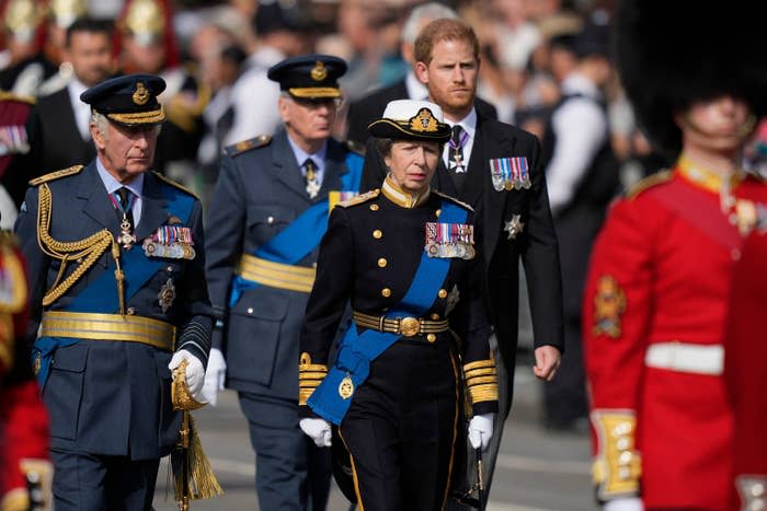 Princess Anne during a royal procession