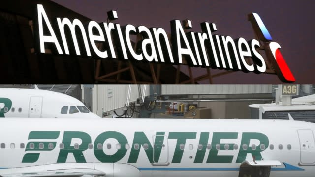 American Airlines and Frontier logos