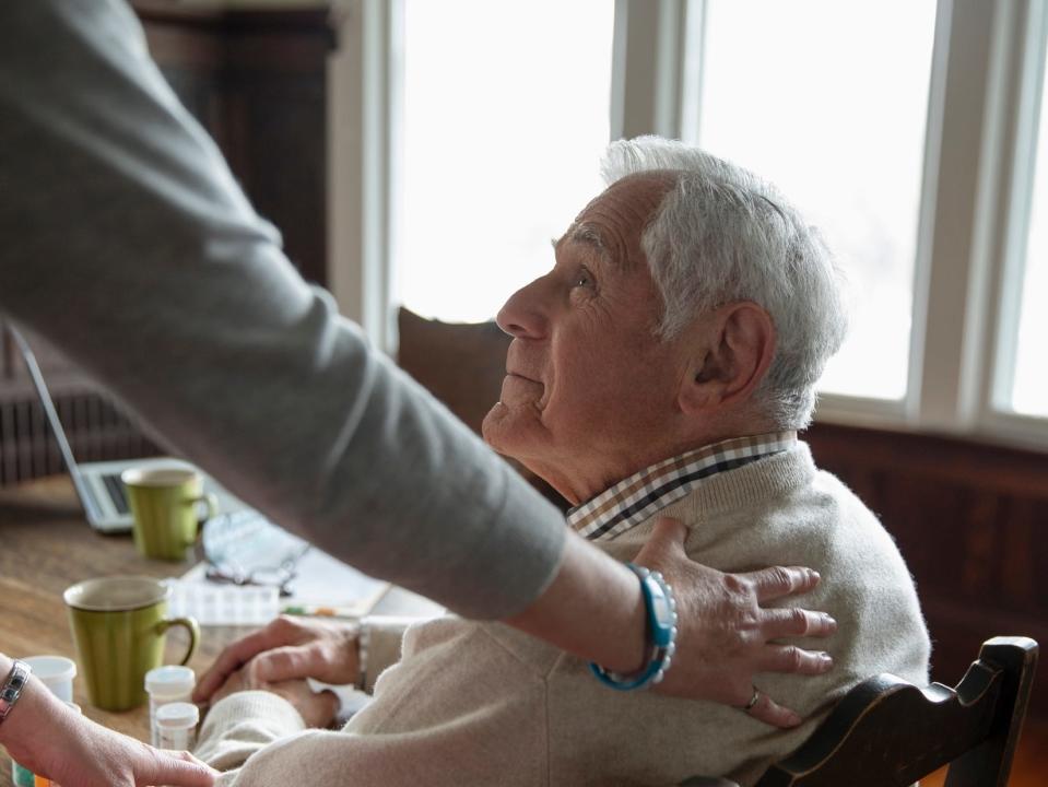 woman with elderly father