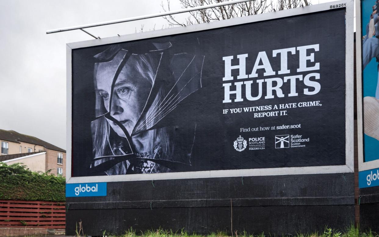 Hate Hurts billboard campaign by Police Scotland and Safer Scotland Scottish Government