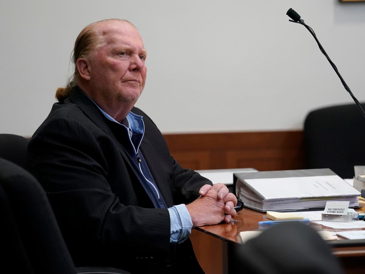 Celebrity chef Mario Batali at his sexual misconduct trial in Boston Municipal Court on May 9, 2022.