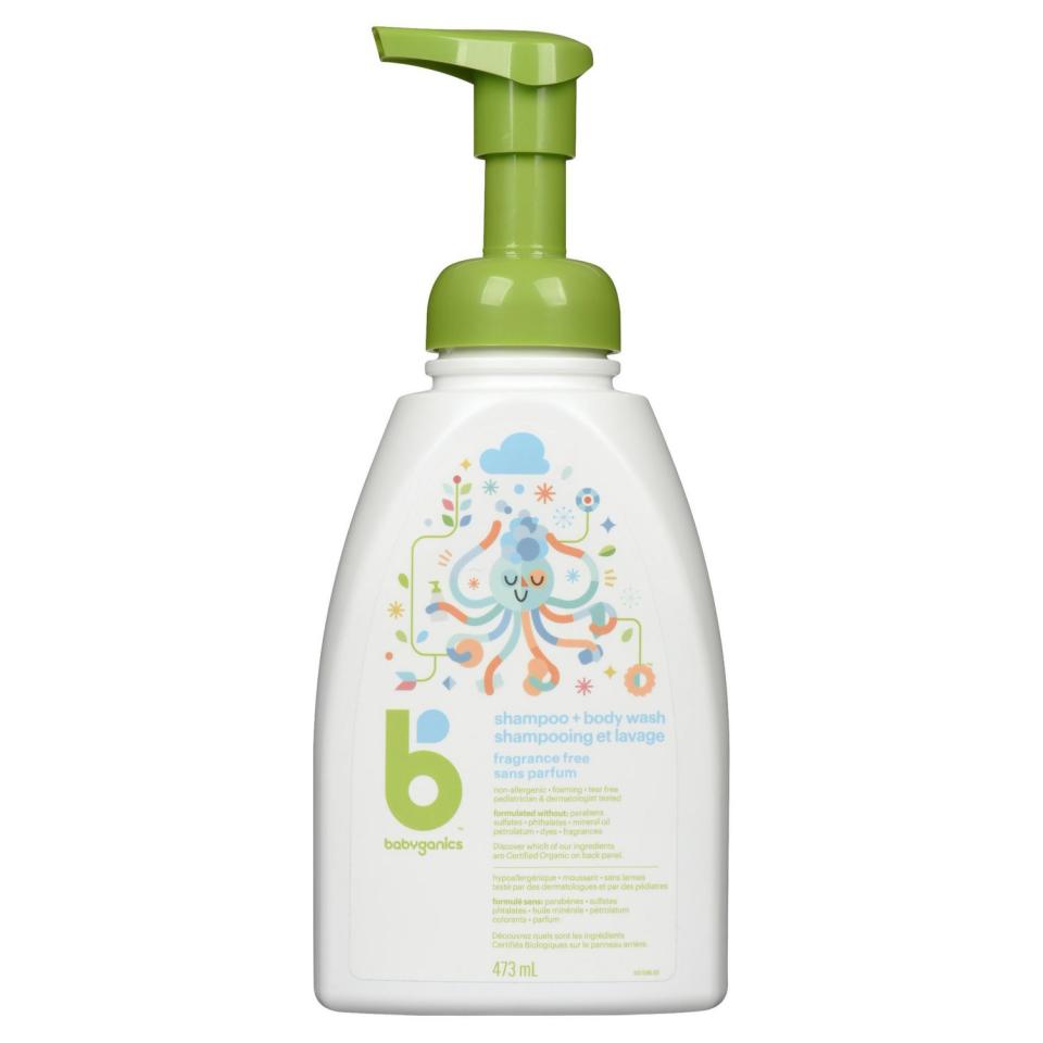 Babyganics Shampoo & Body Wash, Fragrance Free, 473ml