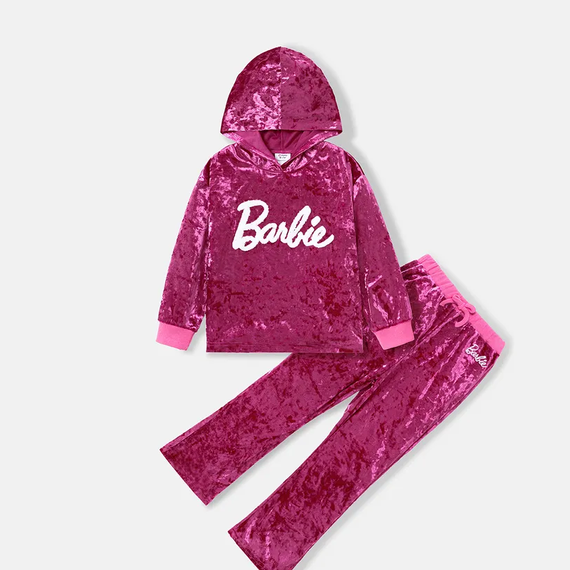 PatPat x Barbie Girls Long-Sleeved Hoodie and Pants Set