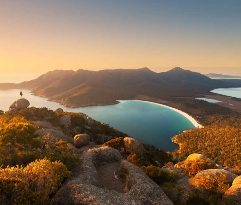 <em>Freycinet National Park's Wineglass Bay. Tasmania is home to 19 national parks and one of the world's largest UNESCO World Heritage Areas. </em><p>Matthew Donovan</p>