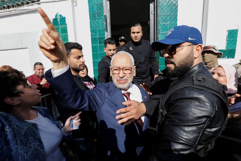 FILE PHOTO: Tunisian anti-terrorism police summoned the country's main opposition figure for questioning, in Tunis