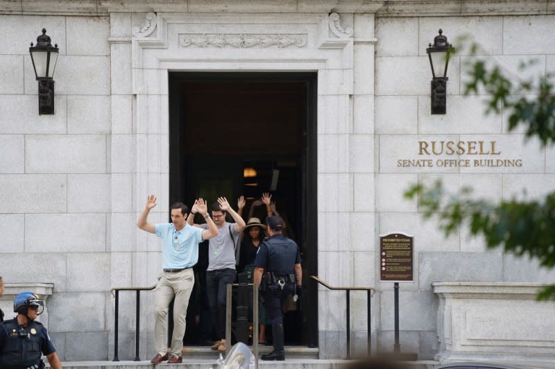 Capitol Police locked down and evacuated the Russell Senate Office Building after getting a report of a possible active shooter.

Officers also blocked access to the underground tunnels leading to the Senate office buildings from the Capitol.
Photo by Bonnie Cash/UPI