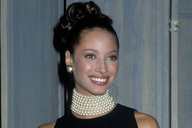 <p>PL Gould/IMAGES/Getty </p> Christy Turlington attends the 1992 Met Gala