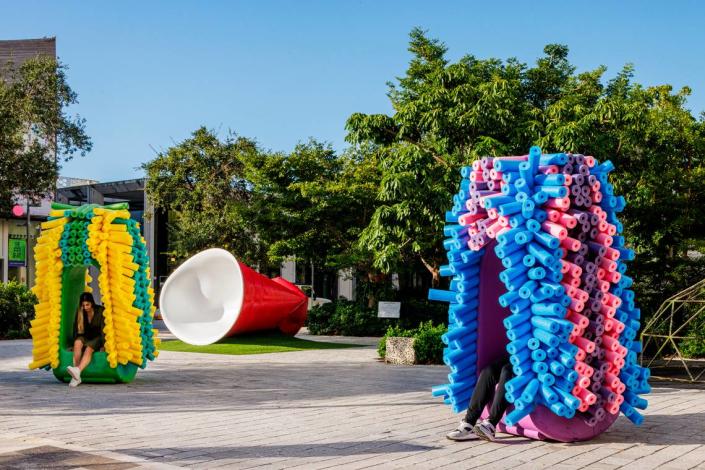 “Rock | Roll,” an interactive installation in the Miami Design District during Miami Art Week by Germane Barnes.