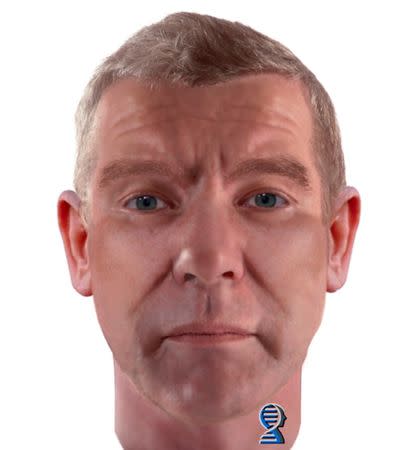A sketch of a murder suspect as he might look today based on DNA left behind by the killer at the crime scene in 1984 is seen in an image released by the Aurora, Colorado, Police Department. Aurora Police Department/Handout via Reuters