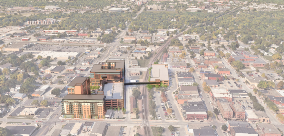 Tuesday's Ames City Council meeting included updates on a development north of the railroad tracks, adjacent to Ames Main Street, that will bring a parking garage, hotel and retail space to the area.
