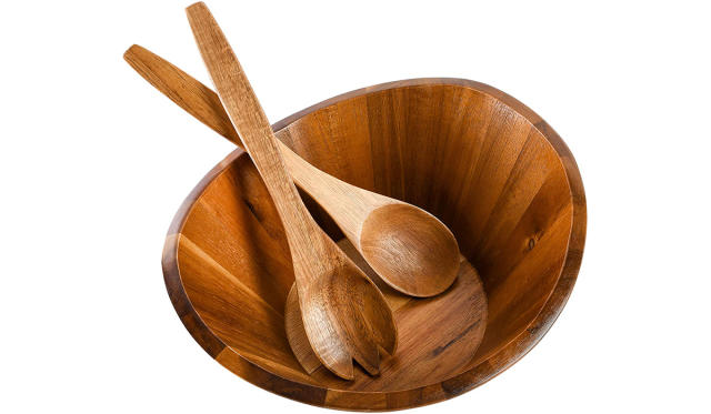 Farmlyn Creek Set Of 3 Wooden Serving Spoons For Salad, Cooking