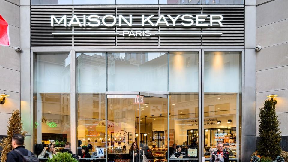 New York, New York, USA - November 7, 2019: Maison Kayser bakery and boulangerie on 34th Street in midtown Manhattan.