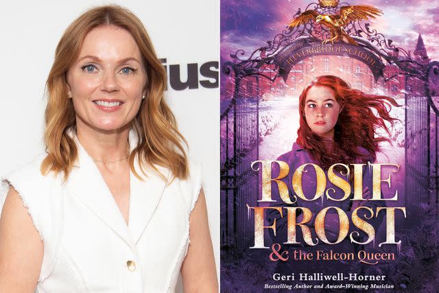 <p>Santiago Felipe/Getty; Philomel Books/ Amazon</p> Geri Halliwell's book Rosie Frost and the Falcon Queen