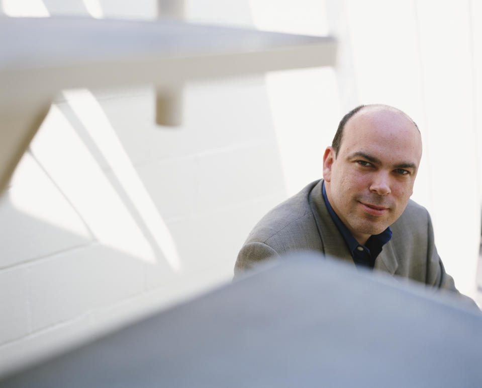 Dr Michael Lynch, founder and chief executive officer of software firm Autonomy Corporation, at the companys headquarters on the Cambridge Business Park, Cambridge, UK, 24th August  2000. The company is now a subsidiary of Hewlett-Packard. (Photo by Bryn Colton/Getty Images)