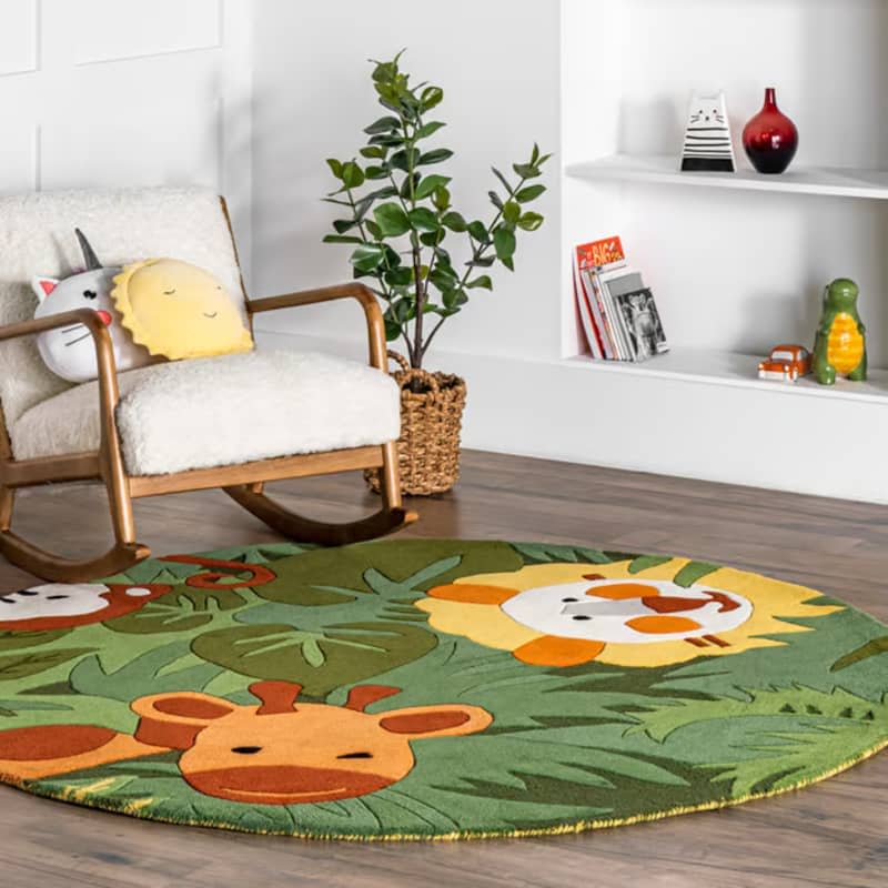 Green Safari Friends Rug