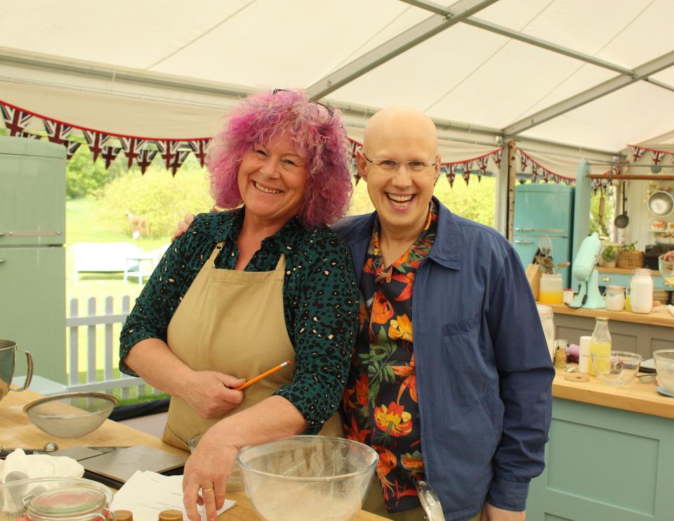 The Great British Bake Off&#39;s Carole and host Matt Lucas.