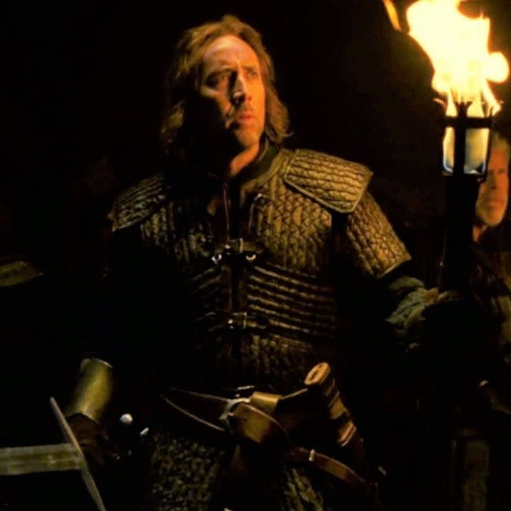 Nicholas Cage as Behmen wearing leather armor in Season of the Witch