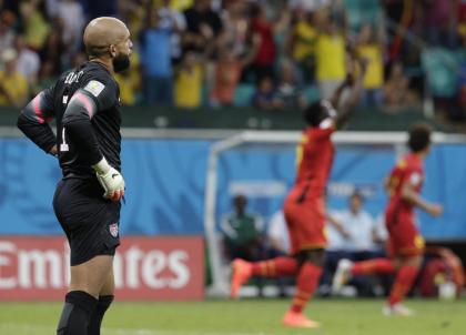 Tim Howard's record effort wasn't enough to save the U.S. on Tuesday. (AP)