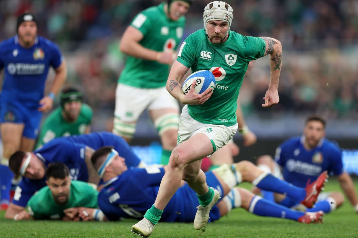 Mack Hansen starred for Ireland in Rome (Steven Paston/PA) (PA Wire)