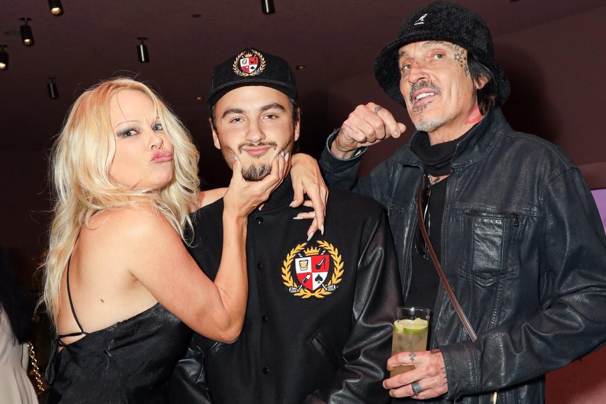 Pamela Anderson and Ex Tommy Lee Reunite for Their Son Brandon Thomas Lees Fashion Launch Party photo