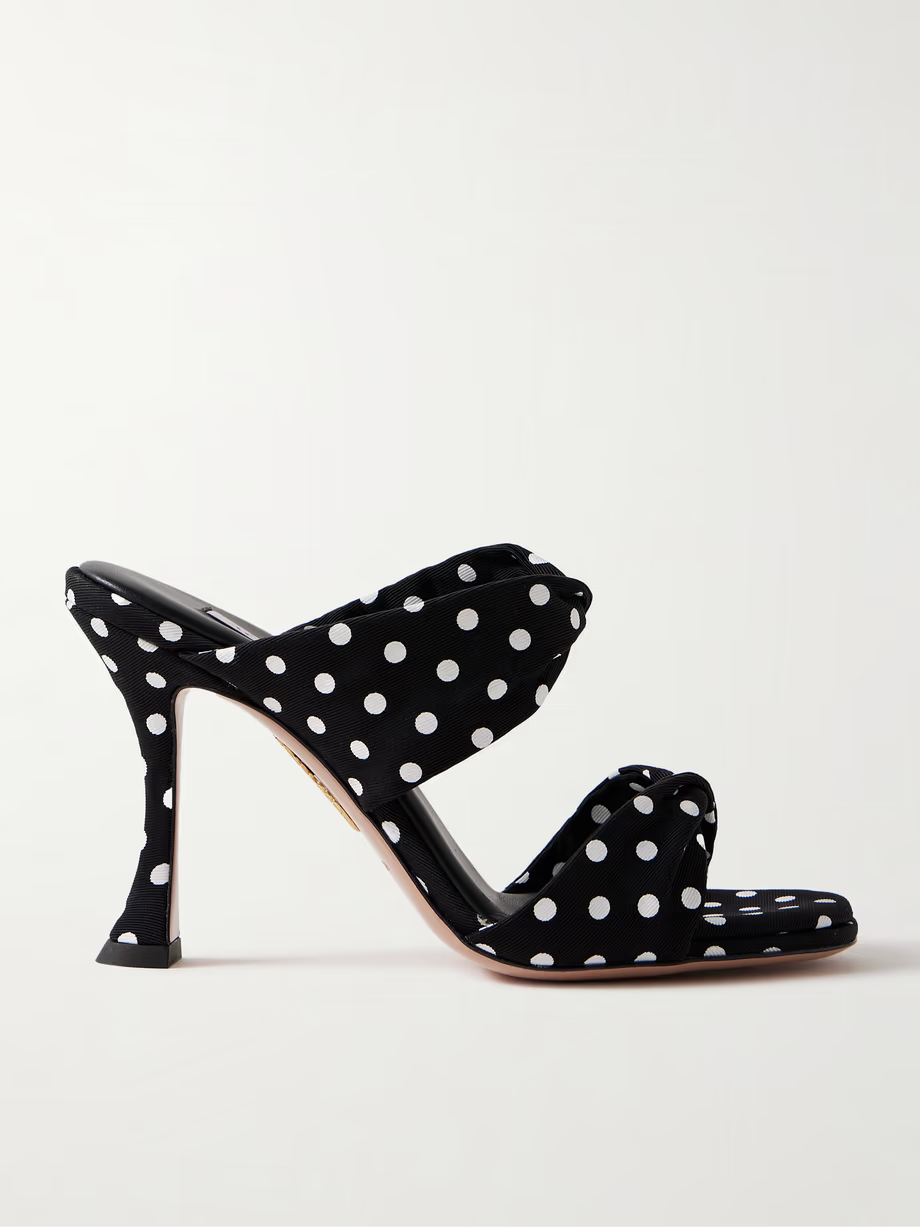 aquazzura sandals, aquzzura twist mules, aquazzura shoes, shoes, polka dot sandals