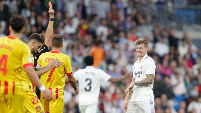 After 15 years and 634 games, Toni Kroos sees red for first time in his  top-flight club career