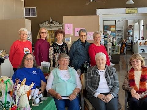The Retired Senior Volunteer Program staff at the Deming Art Center includes, standing from left, Susan Schiffner, Peggy Westenhofer, Judith Welch, Nancy Costa and Diane Hudgens. Seated from left are Marilyn Goble, Anne Chrestman, Rosemarie Lynch, and Valda Irish.