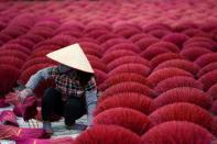 In Quang Phu Cau village on the outskirts of Hanoi, families have been making incense for more than a century