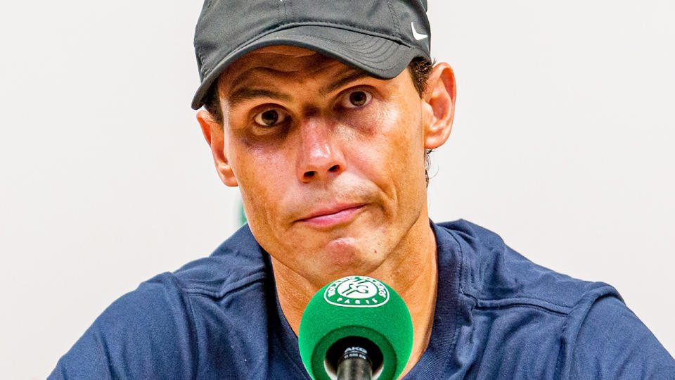 Rafa Nadal, pictured here speaking to the media at the French Open.