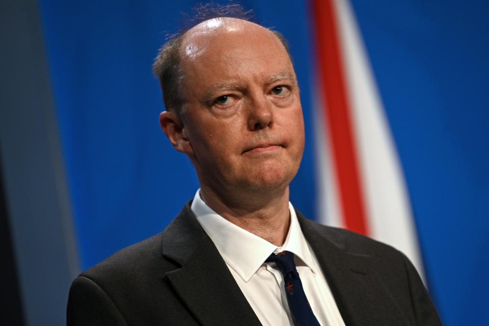 Chief medical officer for England Chris Whitty during a media briefing in Downing Street, London, on coronavirus (Covid-19) (Daniel Leal-Olivas/PA) (PA Wire)