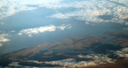 The coast of the West Falkland, of the Falkland Islands, is seen from an airplane May 20, 2018. REUTERS/Marcos Brindicci