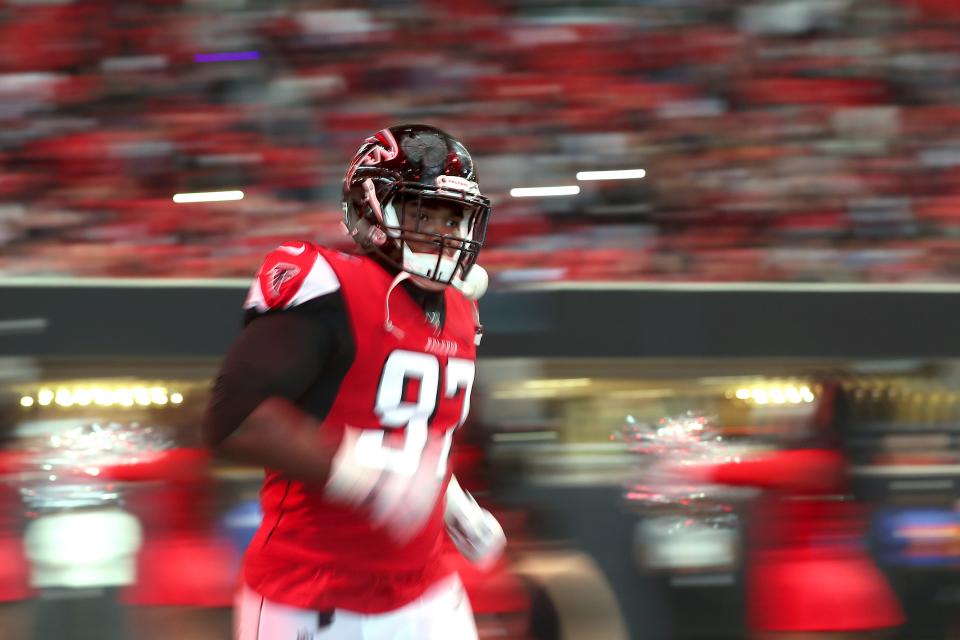 The Carolina Panthers had to face former Clemson defensive tackle Grady Jarrett (97) twice during the 2020 season.