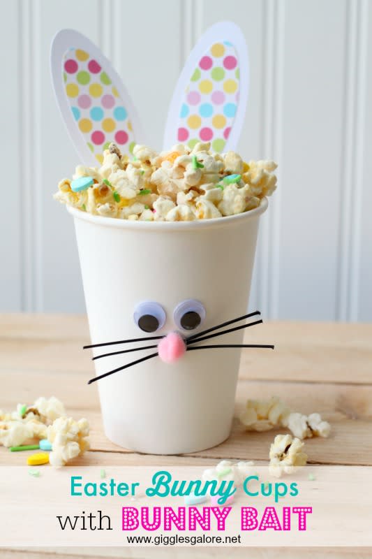 <p>Giggles Galore</p><p>These cute Bunny Snack Cups are easy to make and great for parties!</p><p><strong>Get the recipe: <a href="http://gigglesgalore.net/easter-bunny-cups-bunny-bait/" rel="nofollow noopener" target="_blank" data-ylk="slk:Easter Bunny Bait Snack Cups;elm:context_link;itc:0;sec:content-canvas" class="link rapid-noclick-resp">Easter Bunny Bait Snack Cups</a></strong></p>