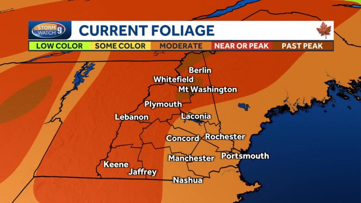 New Hampshire foliage map Peak foliage to fill most of the state